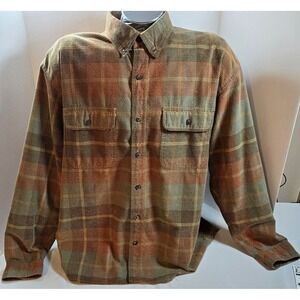 North River Outfitters XL Men's Shirt Green, Tan & Rust Plaid